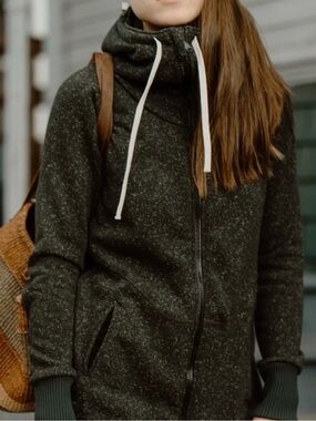 Deso Supply Co. Wanderer Hoodie - Speckled Dark Green Hooded Zip-Up Xsmall